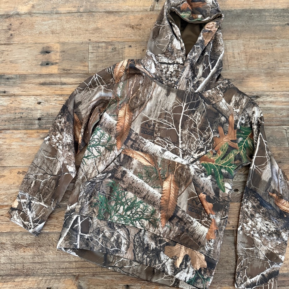 Rustic Ridge Camouflage Kids Hoodie Pullover